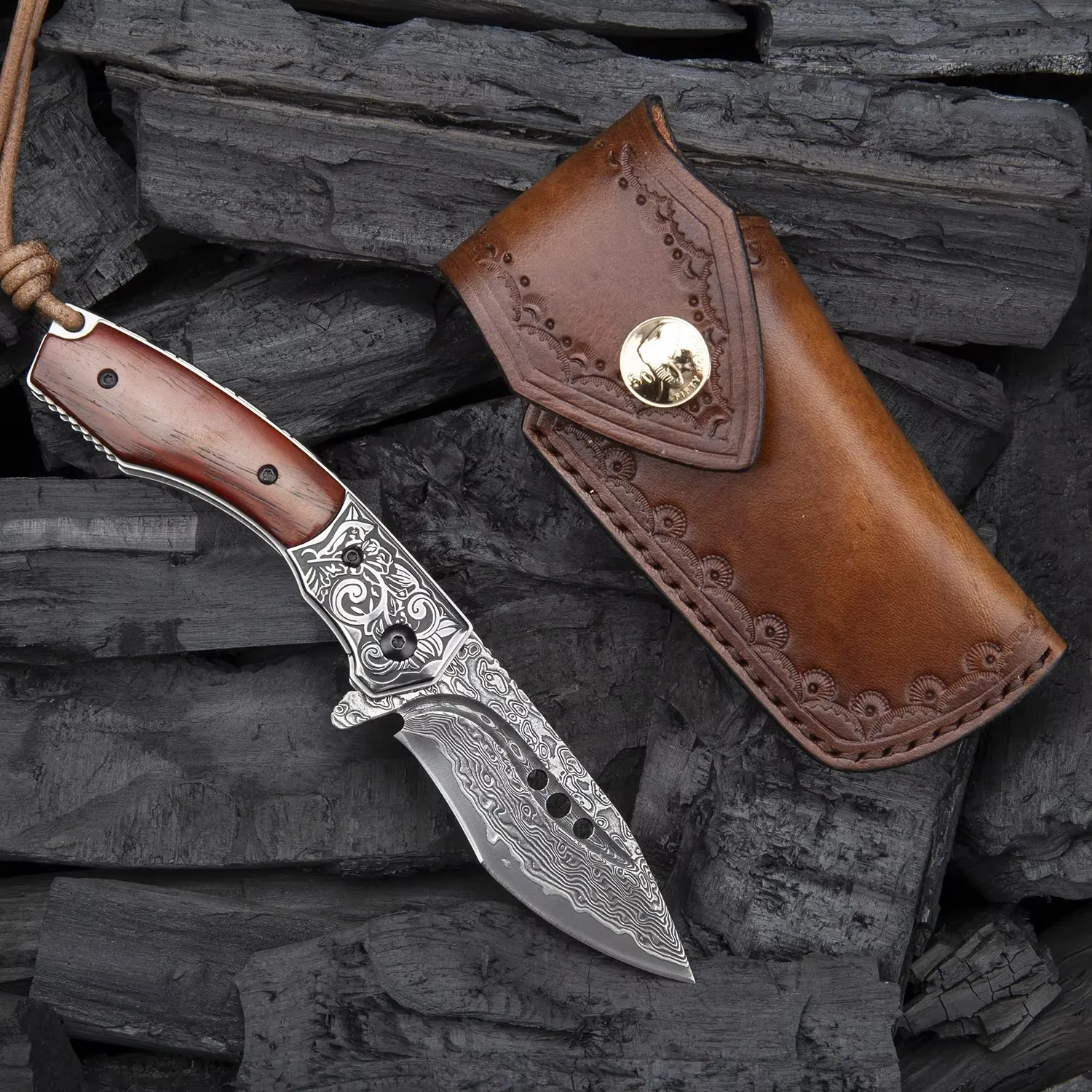 NEWOOTZ складной карманный нож японский VG10 дамасская сталь Survival EDC тактические