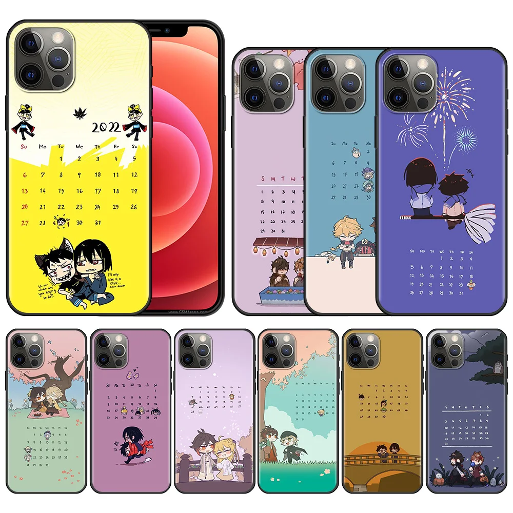 

Phone Case For Apple iPhone 13 12 11 Pro Max Mini X XR XS Max 6 6S 7 8 Plus 5 5S SE(2020) Fitted Coque 2022 Calendar lovely