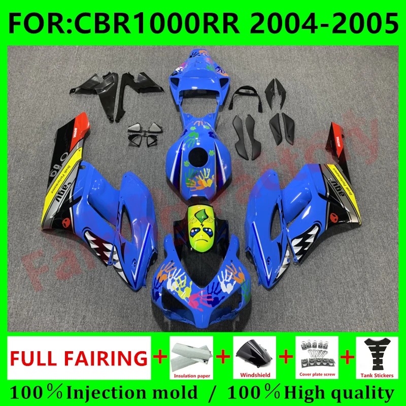 

NEW Abs Motorcycle Whole Fairings kit fit for CBR1000RR CBR1000 04 05 CBR 1000RR 2004 2005 Bodywork full Fairing set blue shark