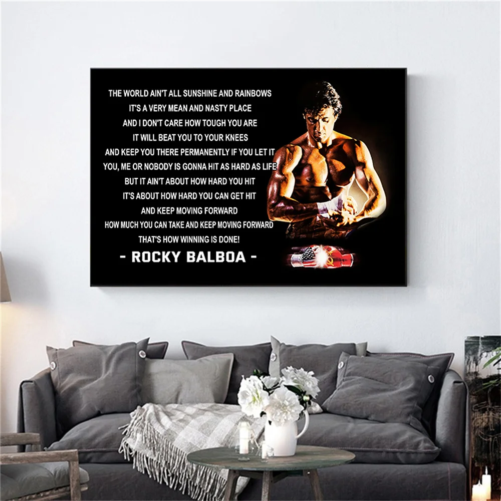 

Rocky Balboa Boxer Canvas Poster HD Print Muscle Man Painting Wall Art Pictures Modular Modern For Home Decor Bedroom Artwork