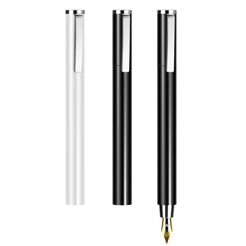 Ручка перьевая черная в современном стиле карманная металлическая ручка EF/F/M с