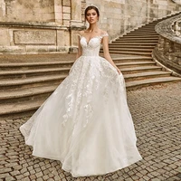 a line sweetheart hy199 wedding dress for wome 2022 floor length lace appliques princess luxury bridal gowns vestidos de novia