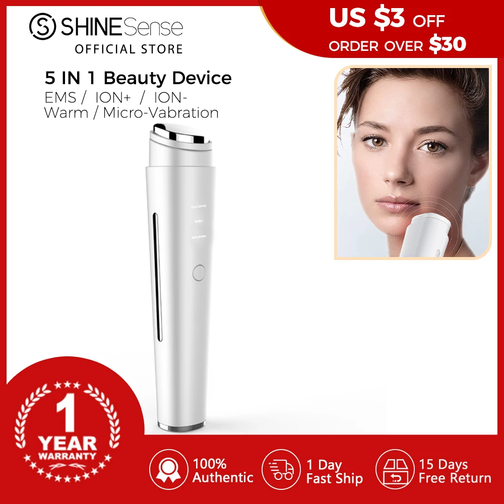 ShineSense RF EMS Skin Tightening Beauty Machine Facial and Eye ION Micro-current Anti aging Wrinkles Removing Rejuvenation Tool