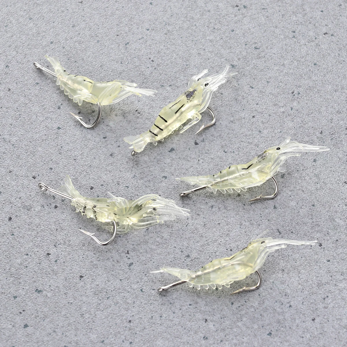 

5pcs 4cm Bait Shrimp Simulation Grass Shrimp Environment Friendly Plastic Fish Smell Luring Effect Good Fishing