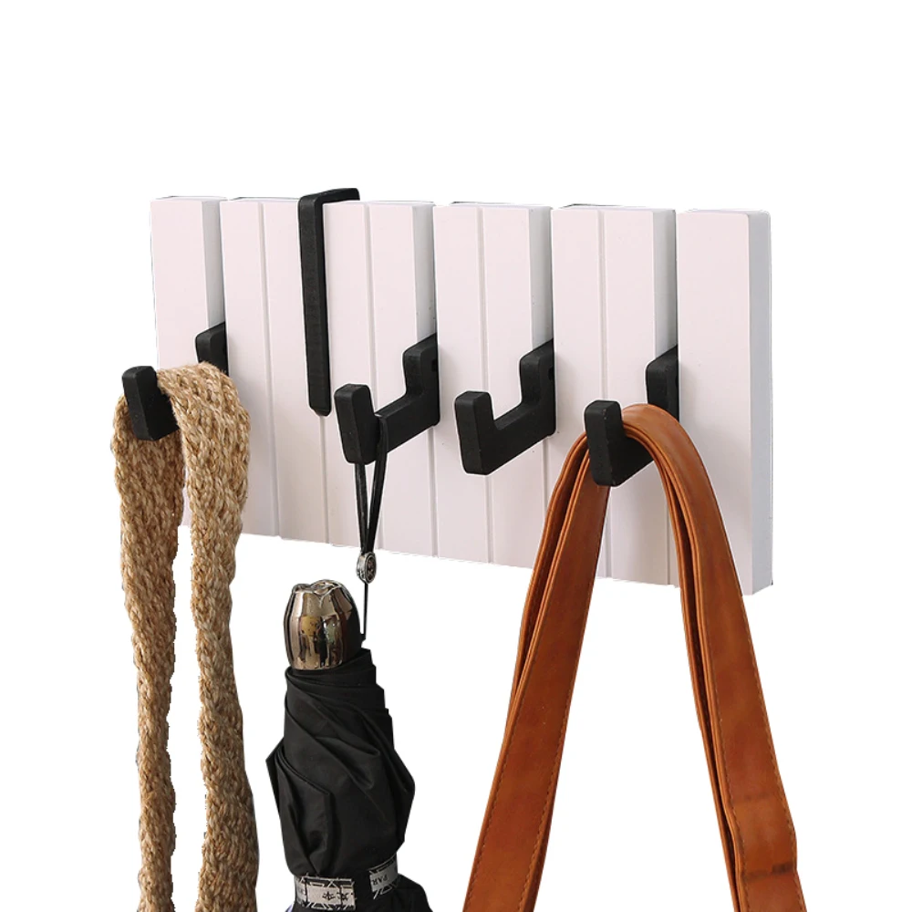 

Nordic Piano Keyboard Hook 5 hooks Hanger Wooden Clothes Hook Simple Piano Keyboard Creative Hook Hanger Wall Hook Decoration