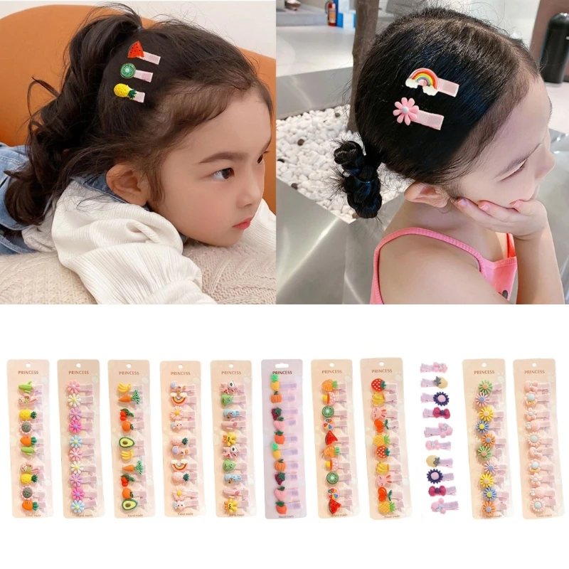 

HUYU Children Hairpin Set Girls Hair Clip Kids Snap Side Clips Cute Headdress 10PCS