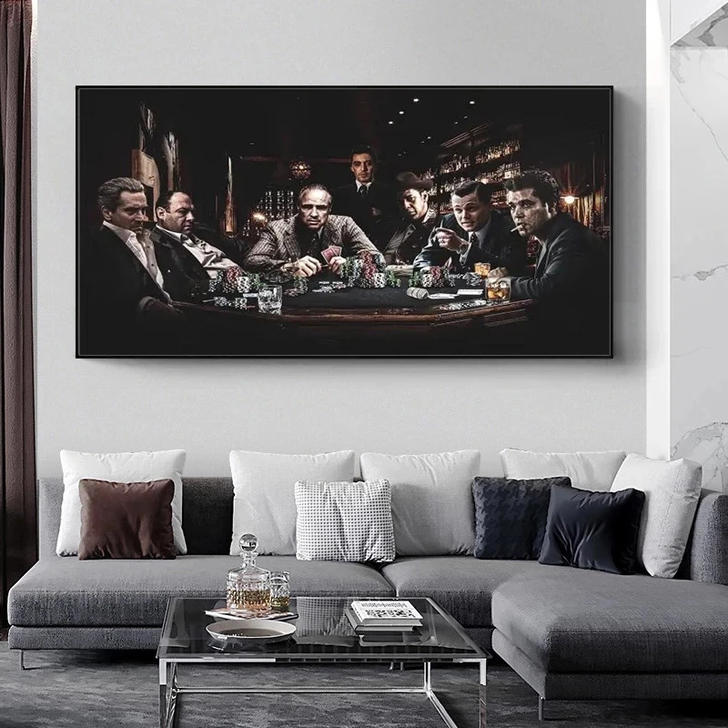 Плакат крестного отца из классического фильма картины на холсте в гангстерском