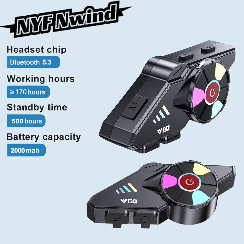 Bluetooth-гарнитура для мотоциклетного шлема 2000 мАч