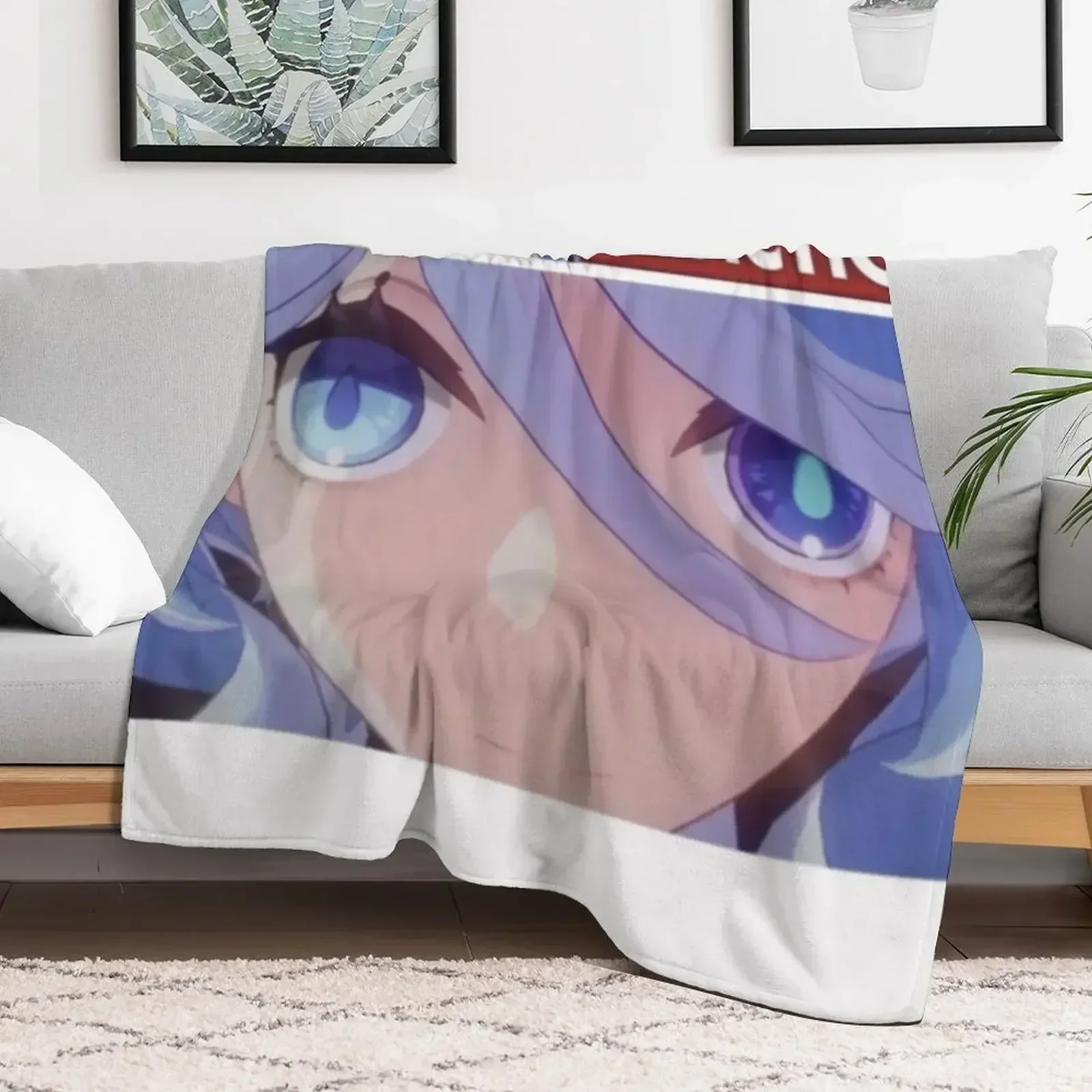 Широкое пушистое одеяло Furina Live Reaction для дивана одеяла