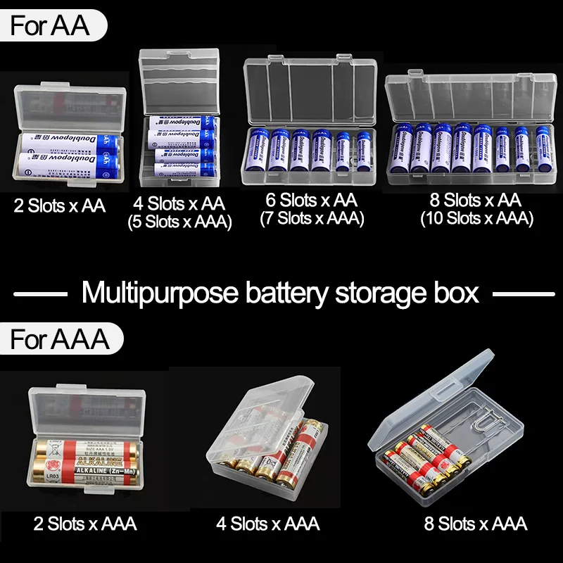 Чехол для батарей AA/AAA пластиковый чехол контейнер хранения 2 4 8 ячеек