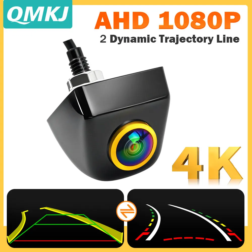 

Камера заднего вида для автомобиля 4K AHD 1080P CVBS с динамической траекторией и линиями для парковки, камера заднего хода для монитора Android