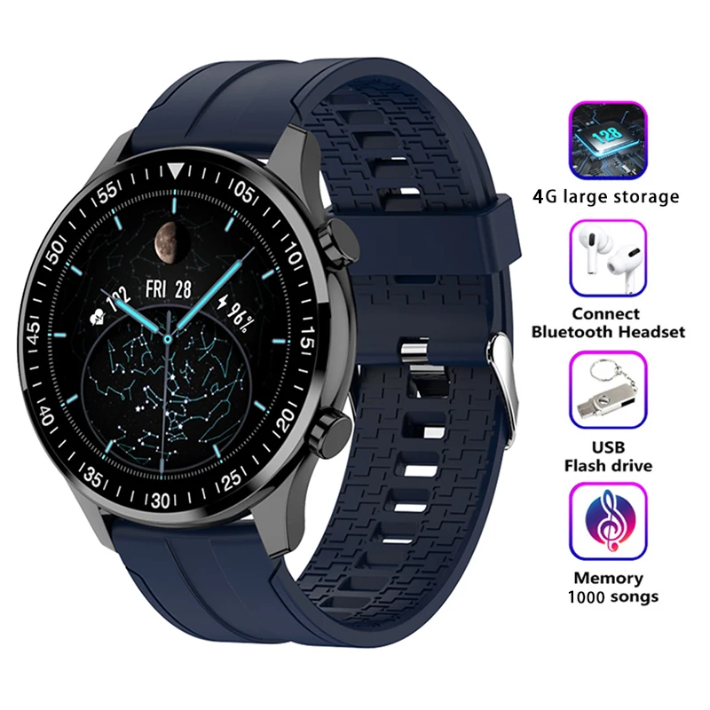 

2023 Smart Watch for Men Women Clock Fitness Monitor 4GB RAM Recording Smartwatch Bluetooth Call Music Playback Earphone Compair