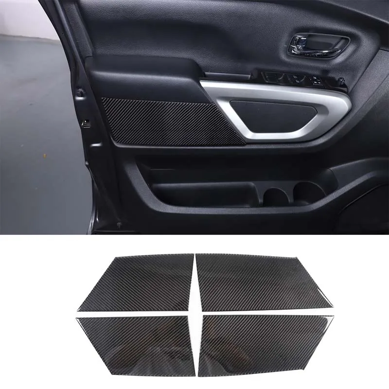 

For Nissan Titan 2016-2023 Soft Carbon Fiber Car Door Panel Decoration Sticker Interior Protection Anti-Scratch Accessories