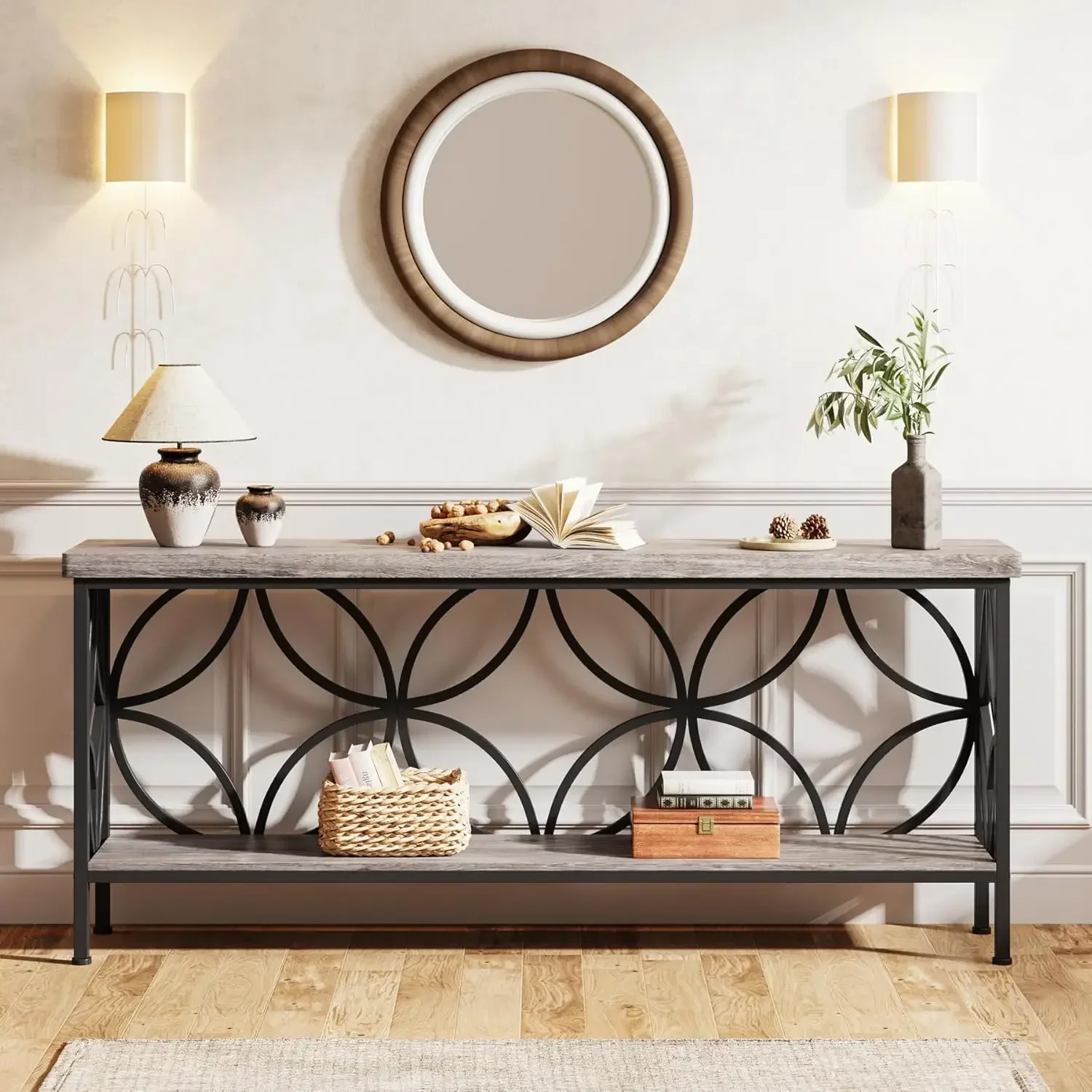 70 9-дюймовый узкий диван-стол промышленный длинный за диваном консольный столик