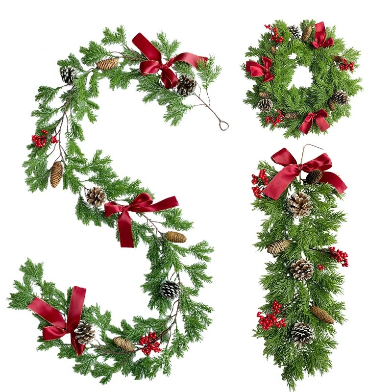 

Artificial Green Plant Pine Bud Door Decoration Wedding Party Wall Decoration White Pine Cone Door Lintel Simulation Rattan
