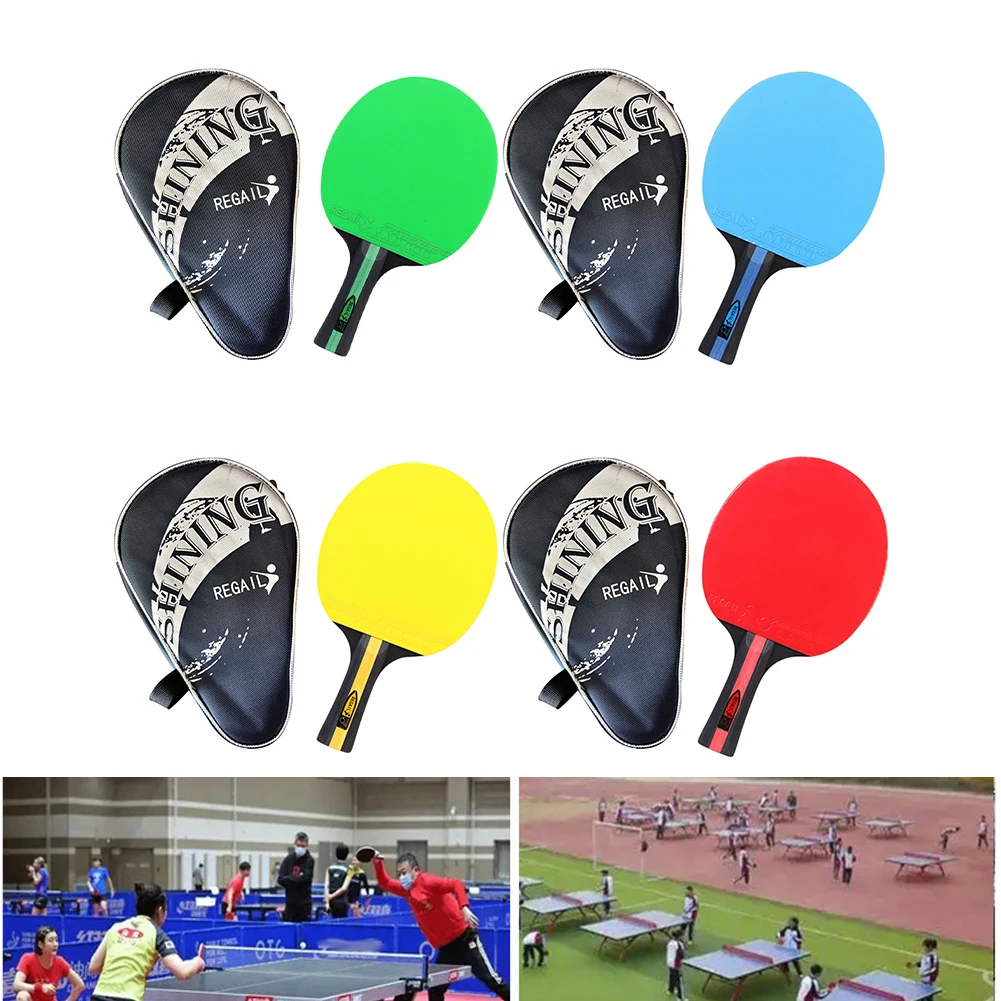 

Strong Spin Table Tennis Racket 7 Ply Wood Ping Pong Bat Long Handle With Bag Racquet Sports Table Tennis Table Tennis Rackets