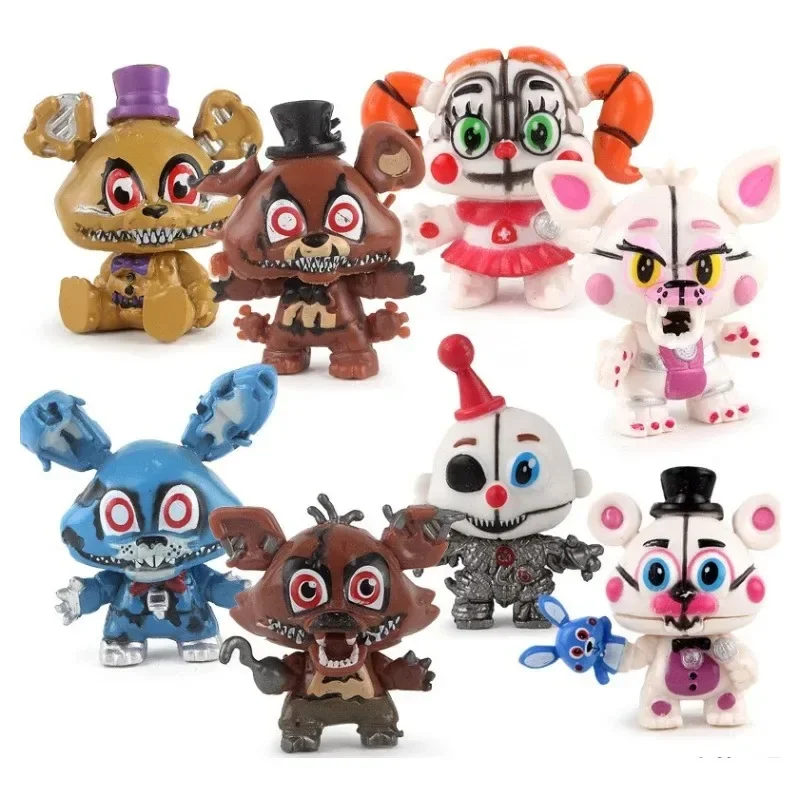 Фото Набор из 8 фигурок FNAF: Фредди, Бонни, Фокси, Фазбер, Медведь. Коллекционные фигурки из ПВХ, игрушки для детей, рождественские подарки. №3