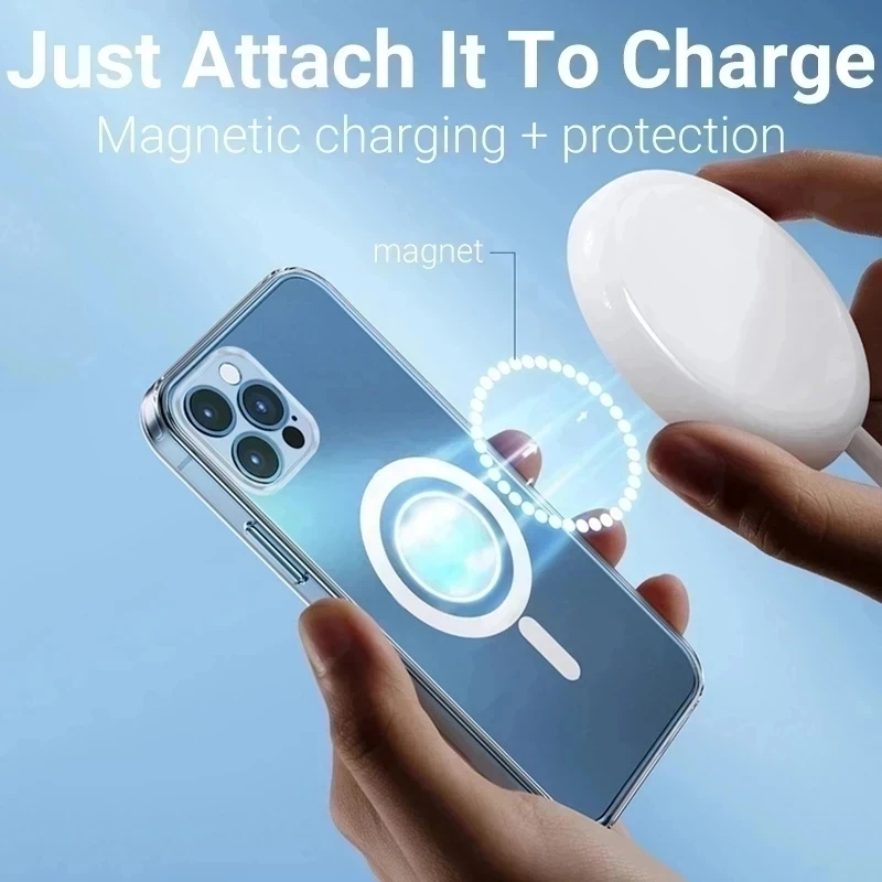 for magsafe clear protection case for iphone 13 12 11 pro max mini cover magnetic wireless charging soft phone case accessories free global shipping