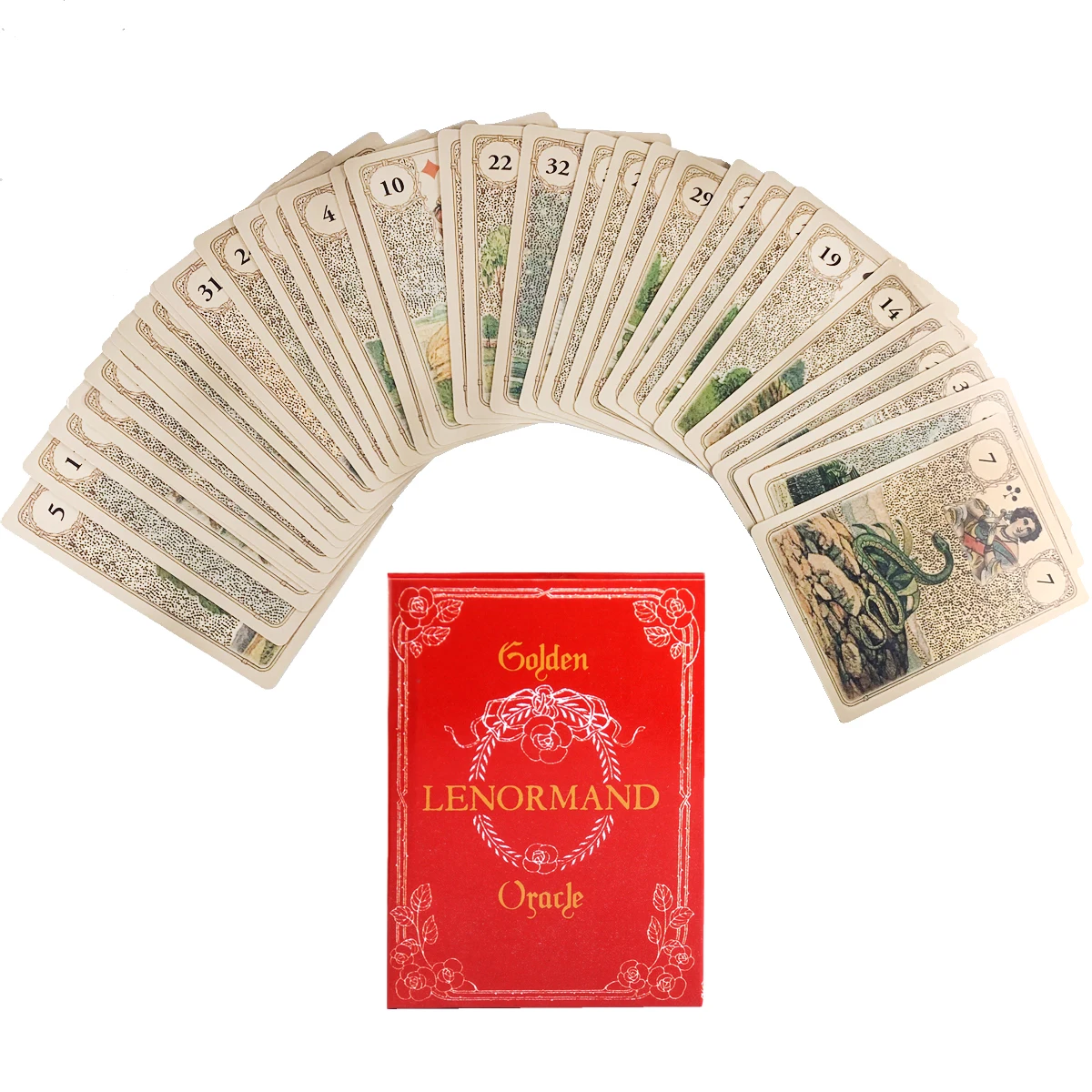 Golden Lenormand Oracle Cards Popular Tarot 9th-century Lenormand 36pcs Deck Leisure Party High Quality Fortune-telling Prophecy