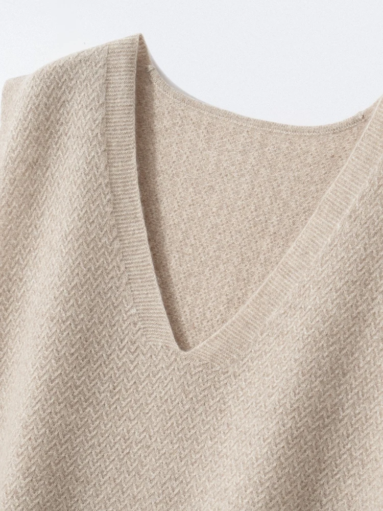 Простой натуральный сле! Маленький жилет из пшеничного жаккарда 00% ангоры