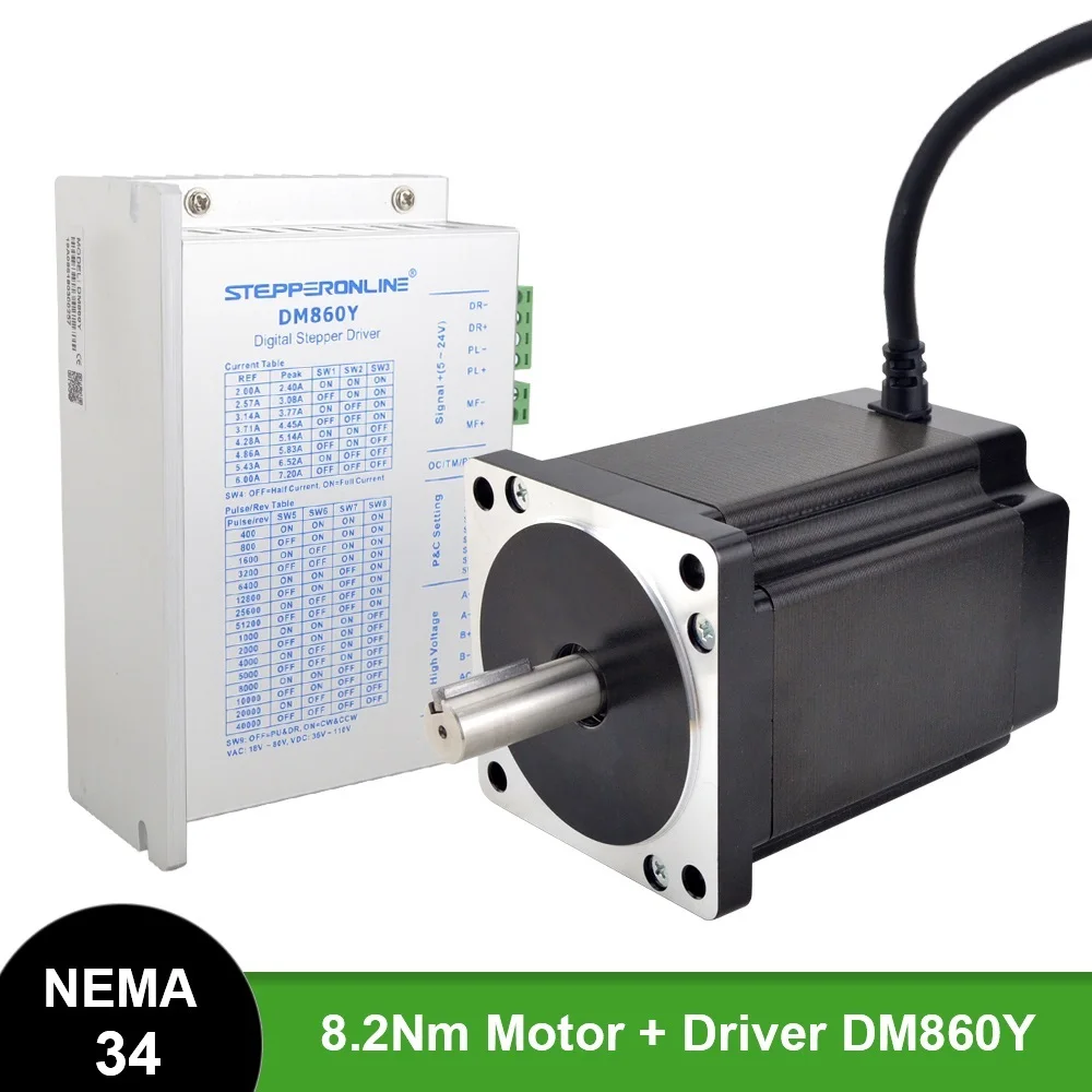 

1 Axis Stepper CNC Kit 8.2Nm Nema 34 Stepper Motor 6A & Digital Stepper Driver DM860Y for CNC Milling Machine