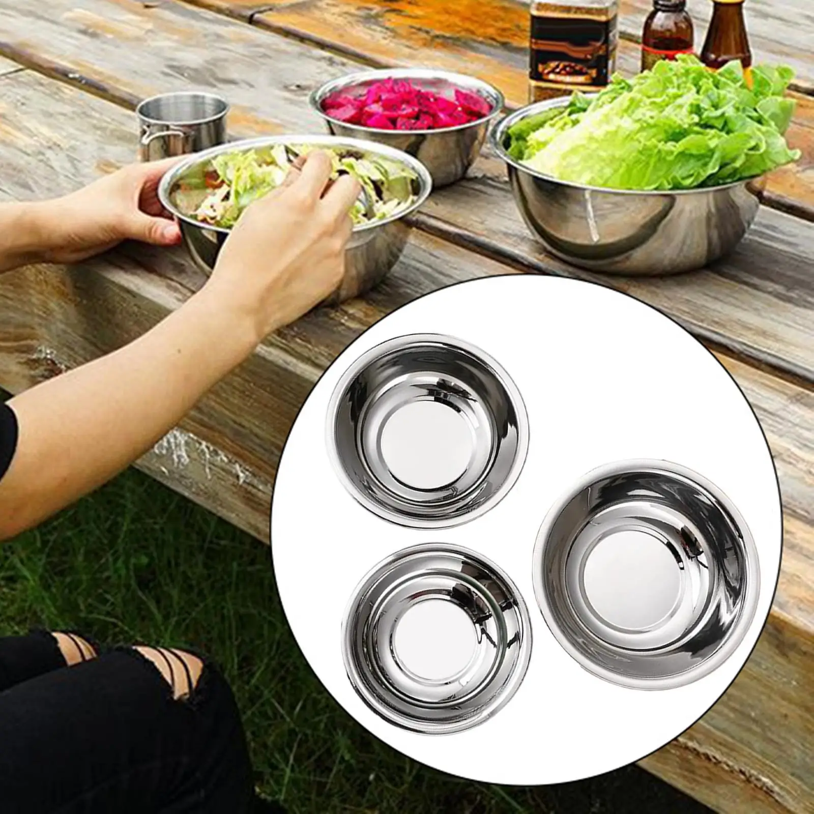 3 шт. набор мисок из нержавеющей стали