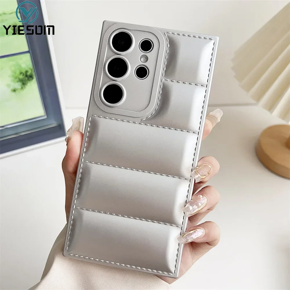 Luxury Down Jacket Phone Case for Samsung Galaxy S25 S24 S23 S22 S21 S20 Ultra FE Plus Note 20 Soft Silicone Cover