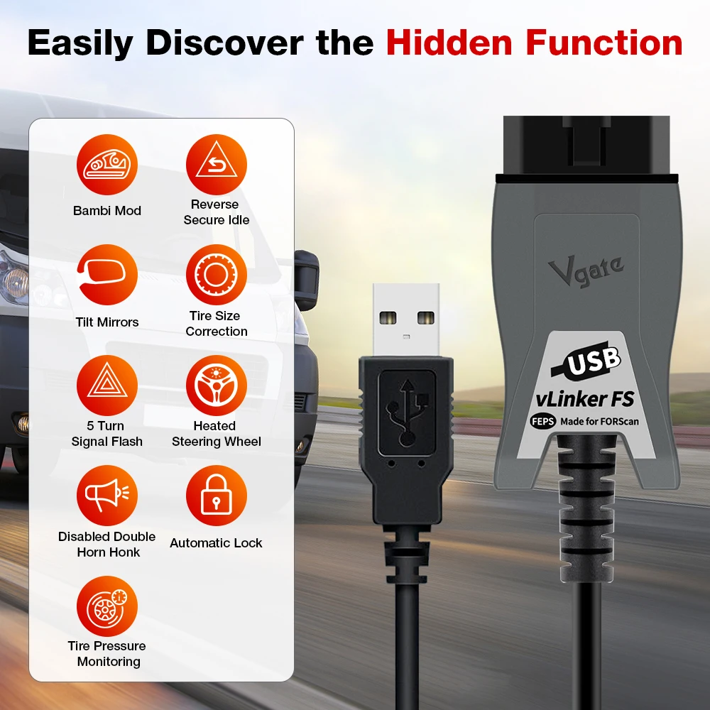 Vgate vLinker FS ELM327 адаптер для Ford FORScan MS CAN/HS-CAN OBD2 ELM 327 Автомобильный диагностический