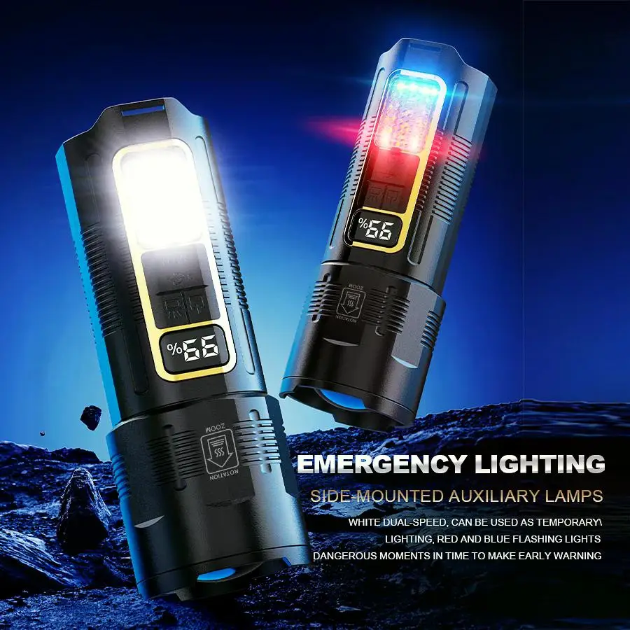 Светодиодные фонарики E2 высокой мощности тактические дисплей яркости USB-зарядка