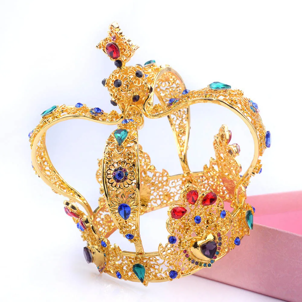 

Тиара Queen, диадема для женщин, золотые винтажные короны стразы, принцесса, вечерние королевские головные уборы, свадебные аксессуары для вол...