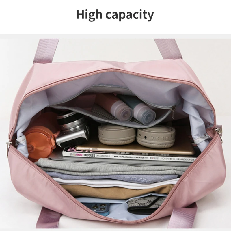 Folding Gym Fitness Bag Dry Wet Separation Exercise Handbag Yoga Shoulder Bag Waterproof Large Capacity Sports Bag