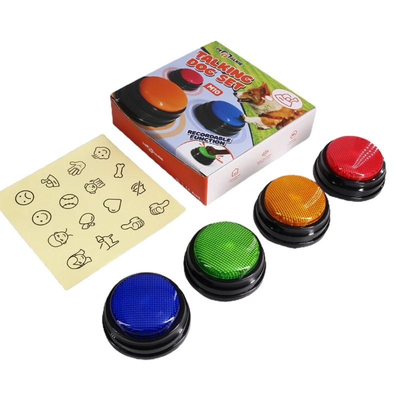 

Colorful Dog Training Answer Buzzer 30 Seconds Record Command Buttons Recordable Dog Buttons Start Talking 87HA