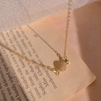 2022 fashion korea japan micro inlaid candy pendant titanium steel light luxury necklace for womens jewelry wedding party gifts