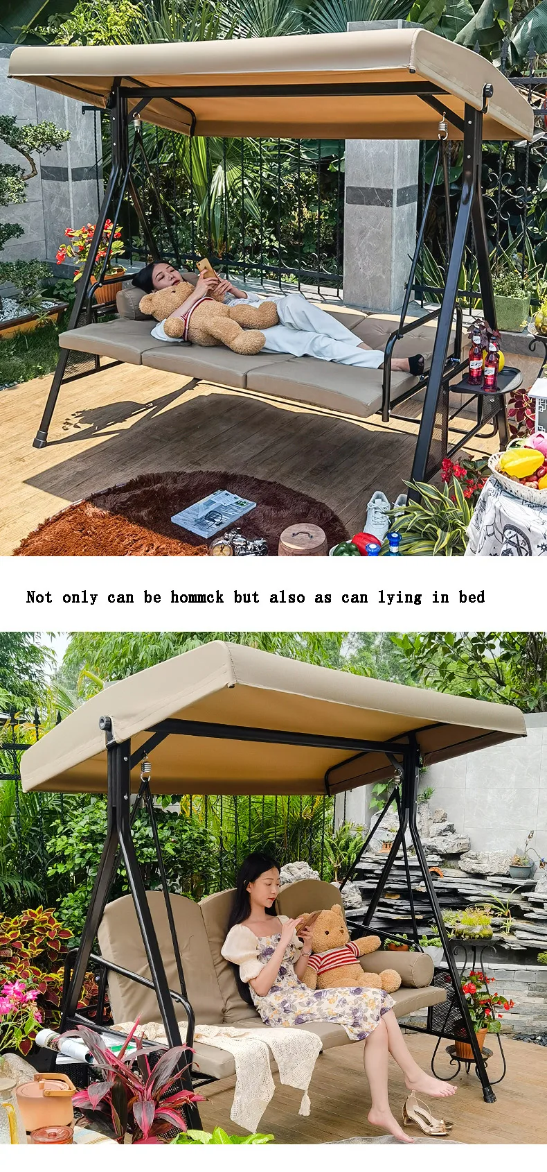 3-местные качели для патио домашняя дорога дешевые уличные взрослых с солнечной