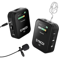 SYNCO G2(A1) 2.4GHz Wireless Microphone Lavalier Microphone System 1-Trigger-1 TX + RX For Online Teaching/Live Streaming/