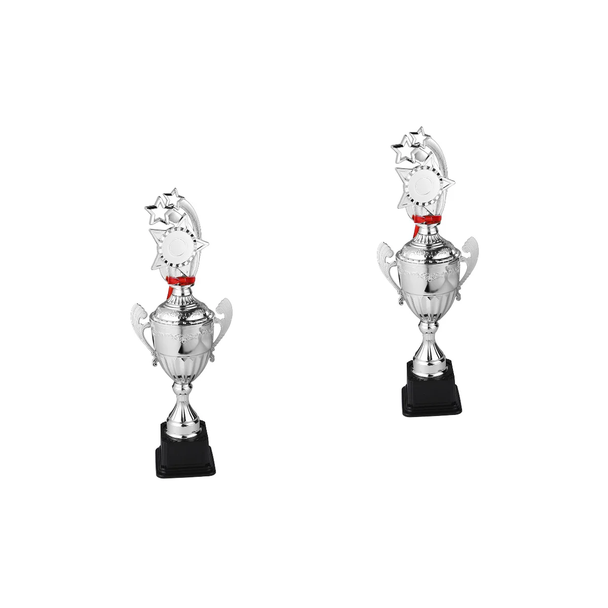 

2 pcs Metal Trophy Star Gold Award Trophies Winner Trophy Star Trophy for Students Kids Employee (Silver)