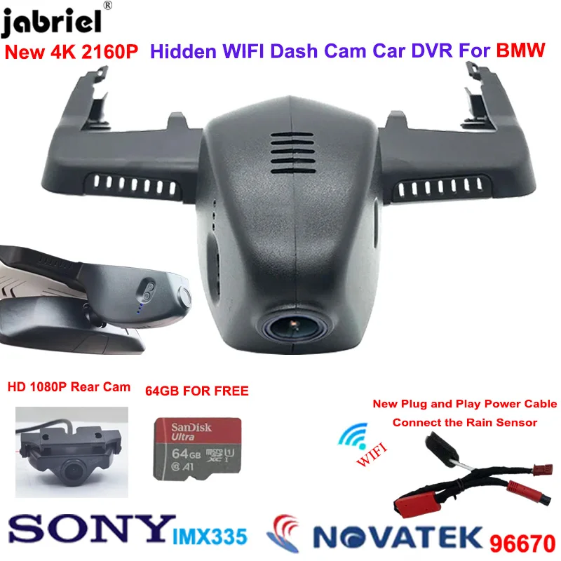 

4K 2K Hidden Wifi Car Dvr Dash Cam Front and Rear Camera 2160P Video Recorder for BMW X3 for BMW X3 G01 2018 2019 2020 2021 2022