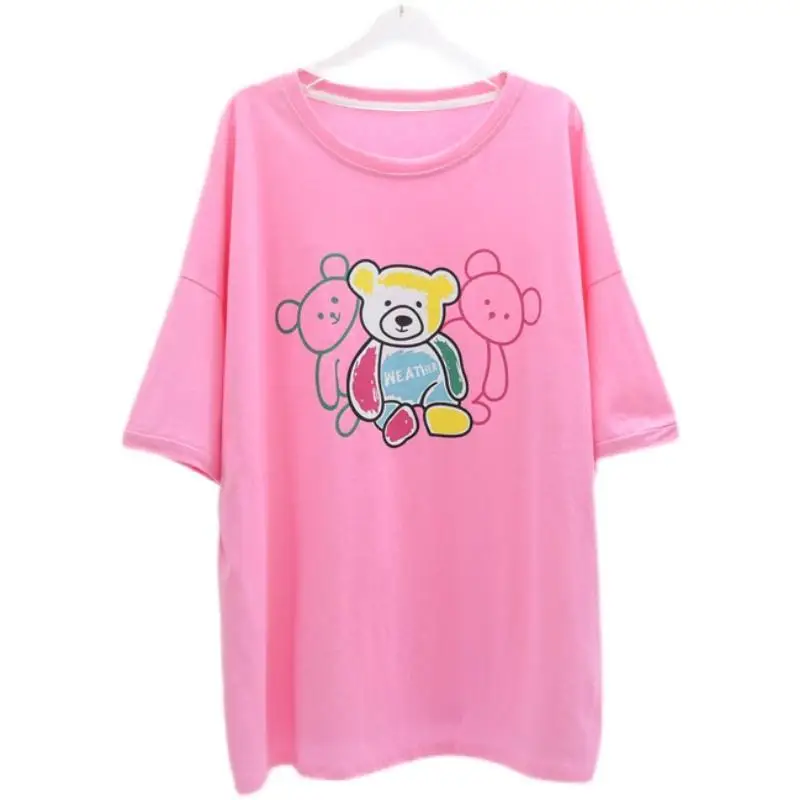 

Women's Plus Size T-shirt Short Sleeve Loose Cotton Plus Size Summer Clothes Woman Bear Tshirts