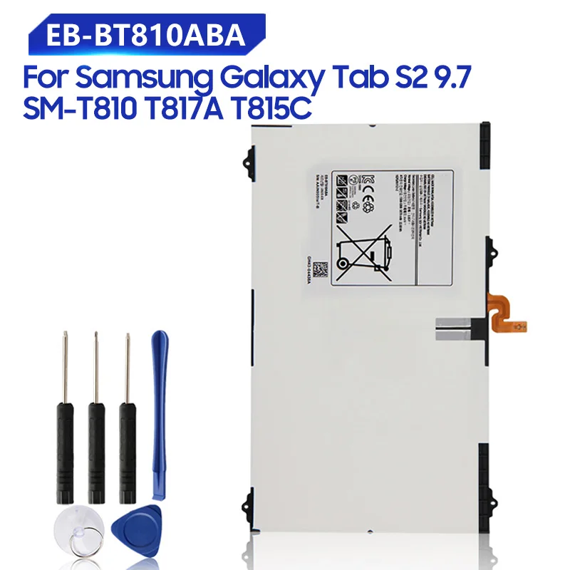 

Replacement Battery For Samsung Galaxy Tab S2 9.7 T815C S2 T813 T815 T819C SM-T815 SM-T810 SM-T817A EB-BT810ABE /ABA