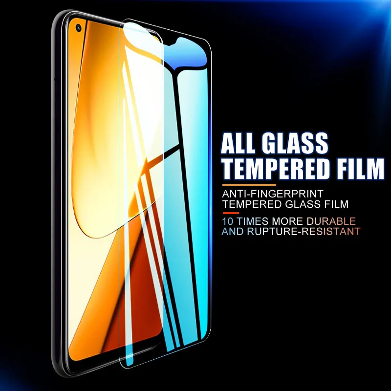 4Pcs Transparent Tempered Glass Screen Protector For Realme 8 9 10 11 Pro Plus 6.4 4G 6.72 5G 6.43 Speed Protective Film