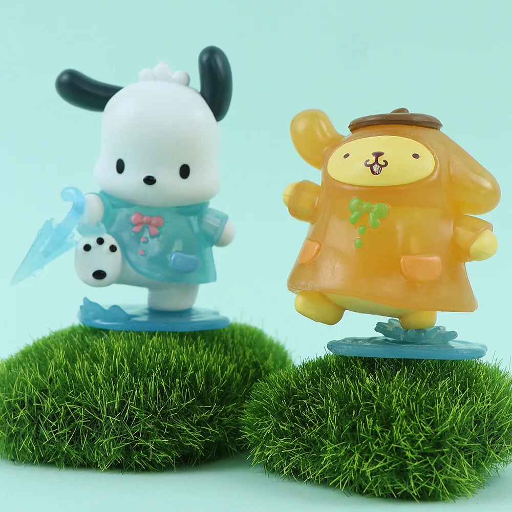 4 шт. Sanrio Pochacco Kuromi My Melody Rainy Days Series милая фигурка модель коллекционный декор