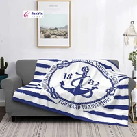 nautical marine vintage anchor blanket sofa cover flannel decoration collage warm throw blanket for bedding outdoor bedspreads