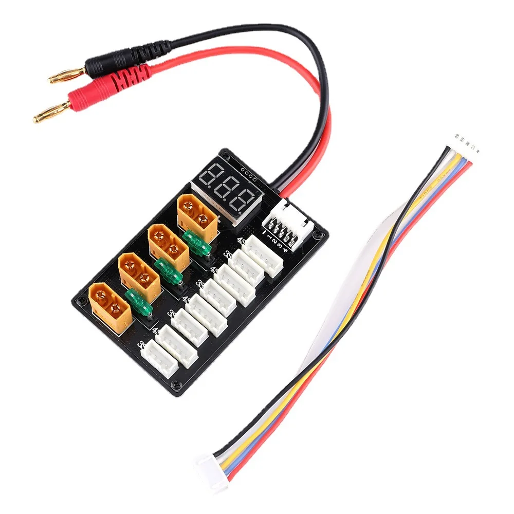 New XT30 Plug 1S-3S / XT60 Plug 3S-4S Lipo Battery Parallel Charging Board with Voltage Tester For IMAX B6 B6AC Balance Charger