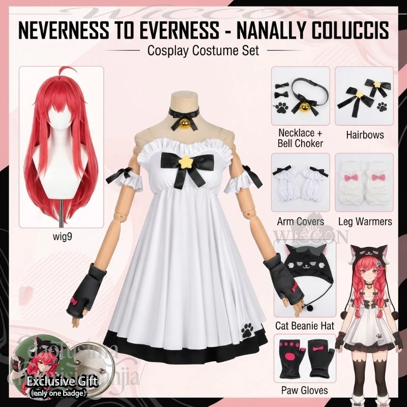 Фото Пижама-кимоно Nanally Coluccis Kawaii Furry Neko Cat Hat Paw Sweet для Хэллоуина, косплея, аниме и игр: Neverness To Everness №1