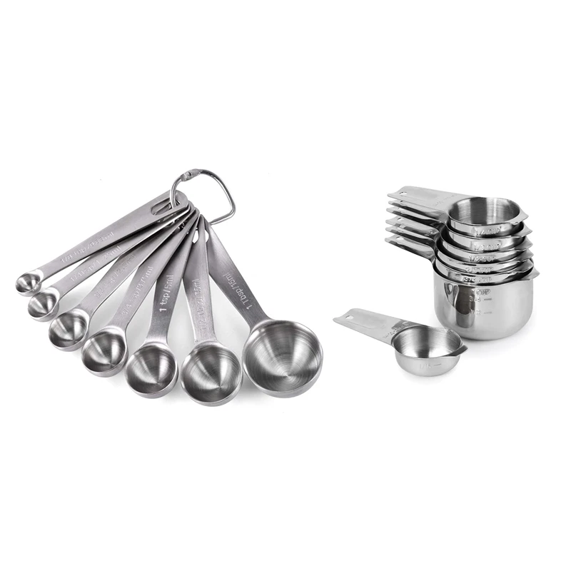 

Ложки мерные из нержавеющей стали со съемным кольцом-держателем, 2 набора