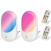 RGB Night Light 16 Colors LED Remote Control Dimmable Night Lights EU/US/UK Plug,For Baby Kids Room Bedroom Wall Lamp