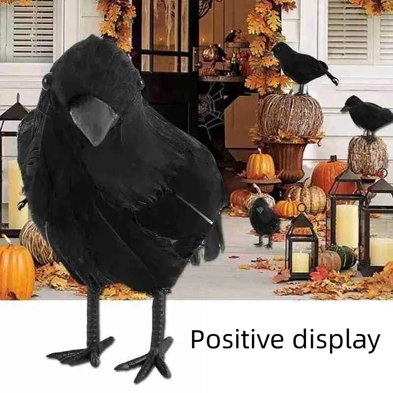 

2023 черная ворона на Хэллоуин, имитация вороны, модель животного, птица, страшные игрушки, реквизит для Хэллоуина, искусственная ворона, украшение для дома «сделай сам»