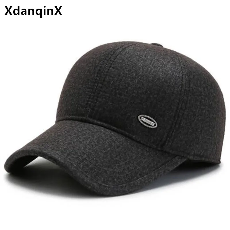 

Free Shipping New Winter Men's Hat Plush Thickening Warm Baseball Caps For Men Cold Proof Earmuffs Hats Male Bone Snapback Cap