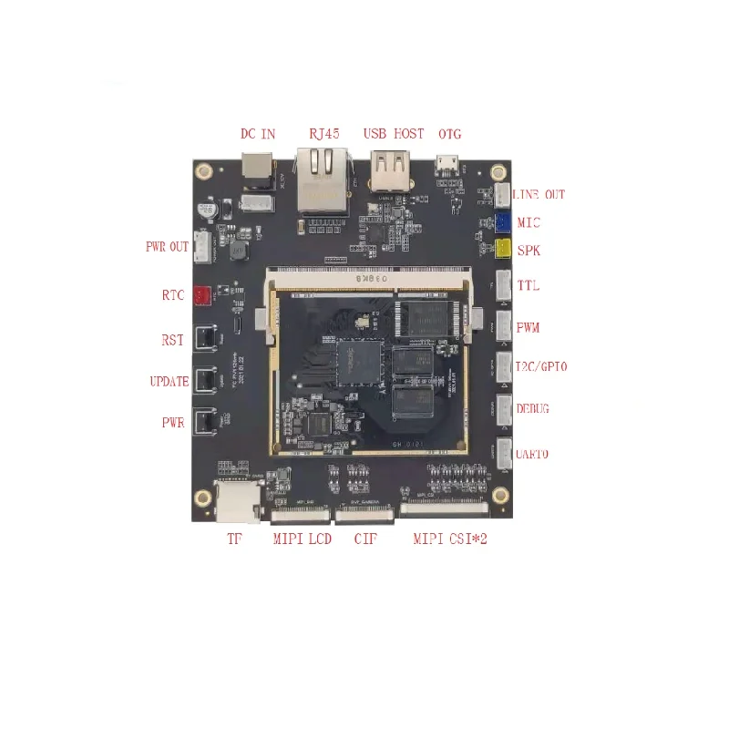 Smartfly Rockchip RV1126RV1109 Четырехъядерный процессор с золотым пальцем ARM Cortex A7 32-битный NEON FPU 1G DDR3 8G eMMG Основная плата (art.: 3920ced35b28b) - 3920ced35b28b