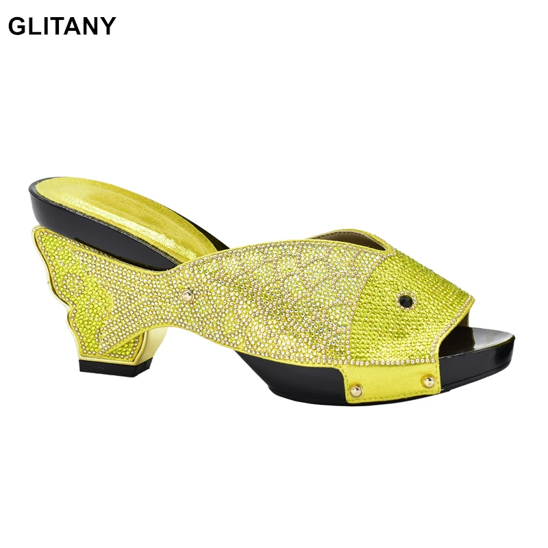 

Royal Blue Color Italian Women Sandals Shoe for Party African Wedding Low Heels Slip on Women Pumps High Quality Wedding Shoes